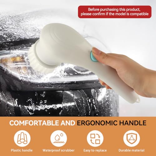 Serplex 5Pcs Electric Scrubber Attachments Electric Cleaning Brush Heads Interchangeable Brush Head Attachments for Cordless Rotary Scrubber Handheld Power Brushes