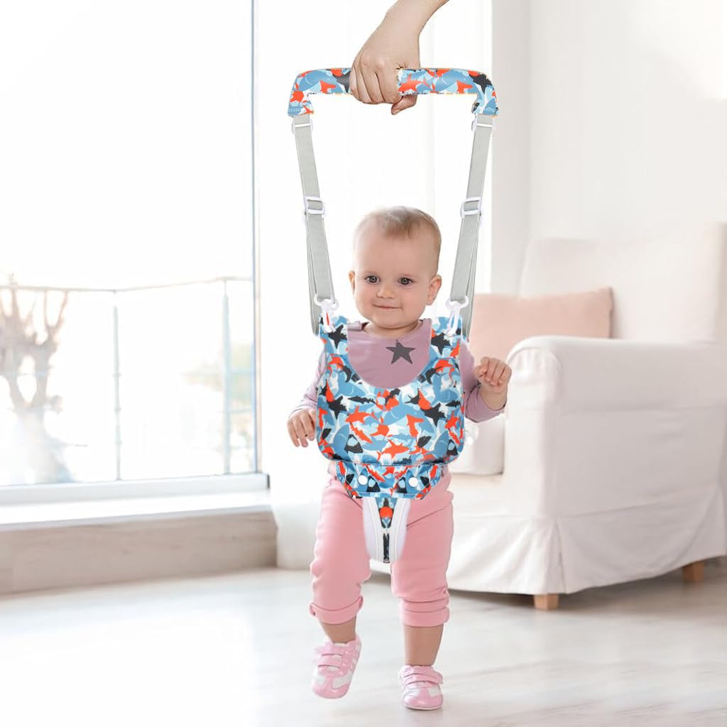 SNOWIE SOFT Baby Walking Harness Head Protector Set Padded Head Helmet Forehead Protector Hat Safety Walking Harness Belt Toddlers Stylish Walking Harness Head Protector for Toddlers 8-24 Months