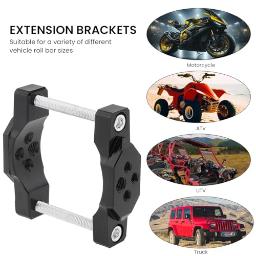 STHIRA® Universal Aluminum Alloy Motorcycle Crash Guard with Adjustable 17-32mm Clamp Multipurpose Handlebar/Bumper Mount Spotlight Bracket Durable Fog Lamp Protector For Bikes Stylish Accessory