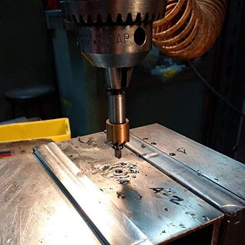 Verilux® Gold 5 Pcs Stainless Steel,Metal Alloy High Speed Hole Saw Drilling Tools Bit Set for Metal Sheet, Wood Piece, Plastic 16mm, 18mm, 20mm, 25mm, 30mm