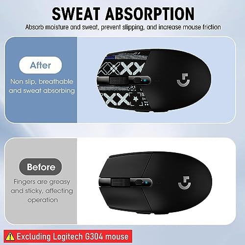 Verilux® Mouse Grip Tape for Logitech G102 G304 Gaming Mouse Skin Pre-Cut Self-Adhesive Sweat-Proof Fashion Pattern 3PCS