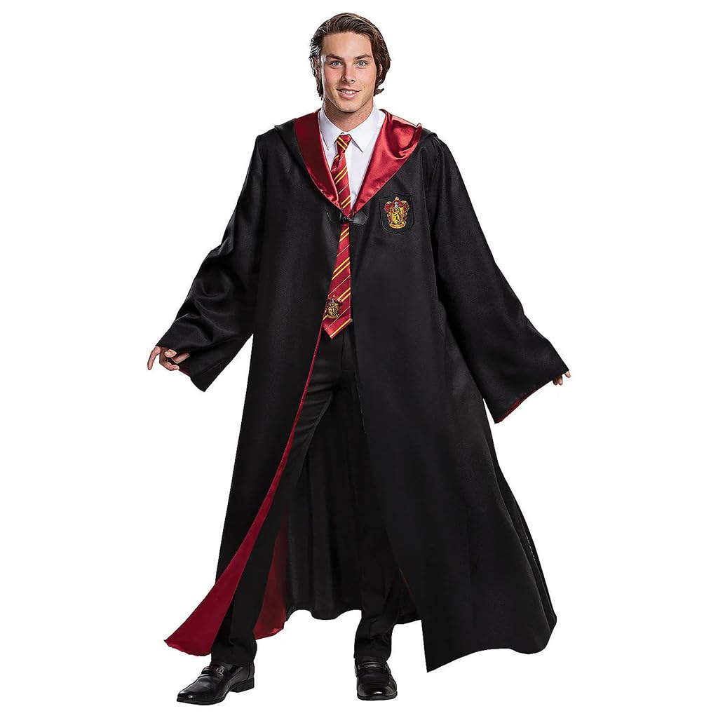 PATPAT Wizard Costume Robe Set Cosplay Costumes for Women Men School Magic Wizard Cloak with Harry Potter Wands, Tie & Glasses for Adult Teens, Suggest Height 170-175cm