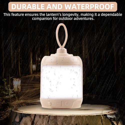 Proberos Portable Camping Lamp with Loop Handle LED Camping Lantern with 4 Lighting Modes USB Rechargeable LED Lamp Multipurpose Small Lamp Night Light for Camping, Hiking, Reading, 9.4x6.5x6.5cm