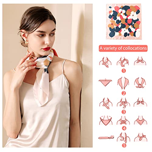 PALAY® Women Satin Square Silk Scarf Comfy Feeling 23 × 23 inches 3PCS