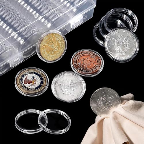 Climberty® Coin Box Collectable Storage Clear Holder Organizer Max 300PCS Capacity Compatible with 17-30mm Dia Coins Trade Tokens