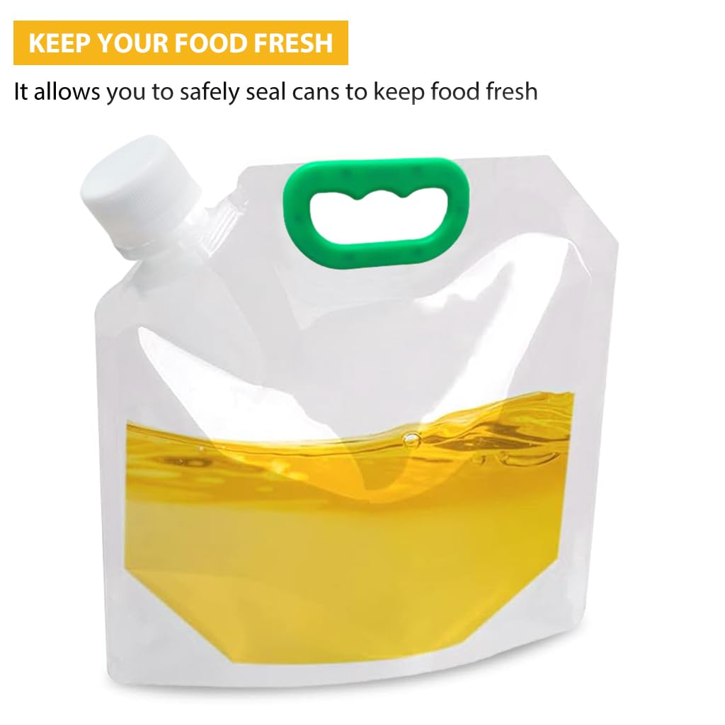 HASTHIP 5PACK Cereal Rice Storage Bag, 1.5L Cereal Containers Storage, Miscellaneous Grain Storage Sealed Bag with Lids Moisture Sealed Bag Clear Ziplock Bags Reusable Kitchen Organization