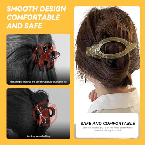 PALAY 4 Packs Flat Claw Clips for Women Girls Stylish Large French Concord Hair Clips for Women Strong Hold Hair Clutches for Thick Thin Hair Comb Clips Hair Accessories for Women and Girls