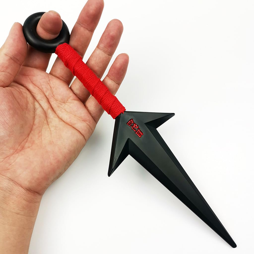 ZIBUYU Naruto Kunai Cosplay Accessories Uchiha Itachi Cosplay Prop PVC Kunai Japanese Ninja Training Tool Anime Merchandise Naruto (10.43 inch) - Black