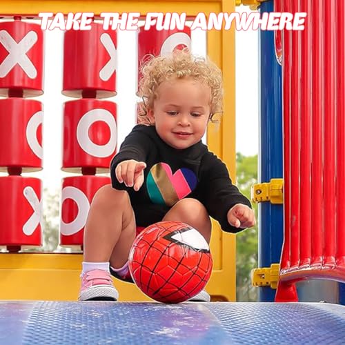 Optifit Kids Soccer Ball, Spiderman Football Toy, 15cm Diameter Mini PVC Soccer Ball Toy for Toddlers, Kids Football Soccer Educational Toy Ball, 4-8 Years Kids Toy Gift Sports (Red)