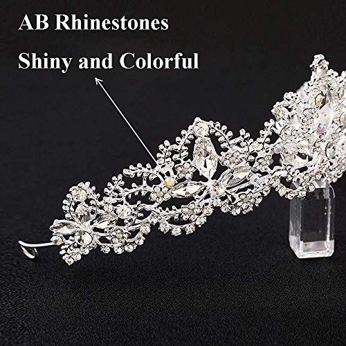PALAY Women's Tiara Crystal Crowns Rhinestone Queen Tiaras Hair Accessories for Women Girls Princess Tiara for Birthday Prom Bridal Party Halloween Costume Gifts