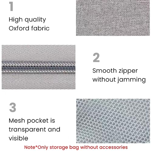 ZORBES® Carrying Case for Ssd Hard Drive Storage Bag Double Layer for Two 2.5 Inch Oxford Cloth Accessory Bag Not Include Ssd Accessories Grey X 3