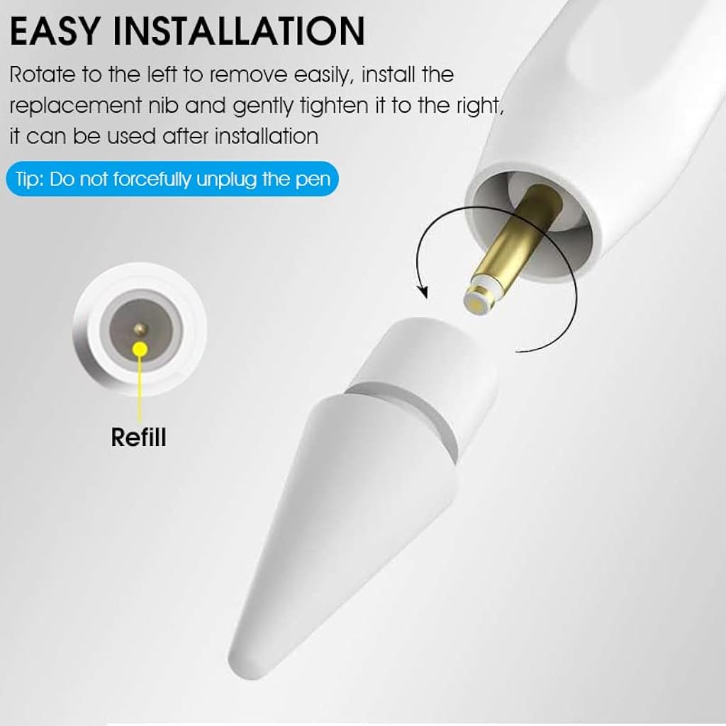 ZORBES 4 Pack Replacement Tips for Apple Pencil 1st Gen & 2nd Gen, iPad Pro Pencil- White