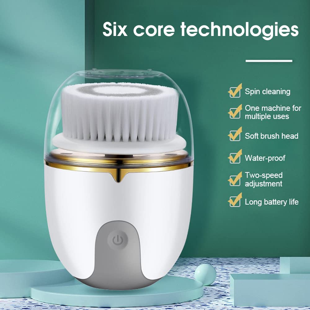 MAYCREATE Electric Face Cleaning Massager with 3 in-1 Detachable Heads, Rechargeable Exfoliating Deep Cleaning Wash Face Cleanser Brush, Face Scrubber for Women Deep Skin Cleaning