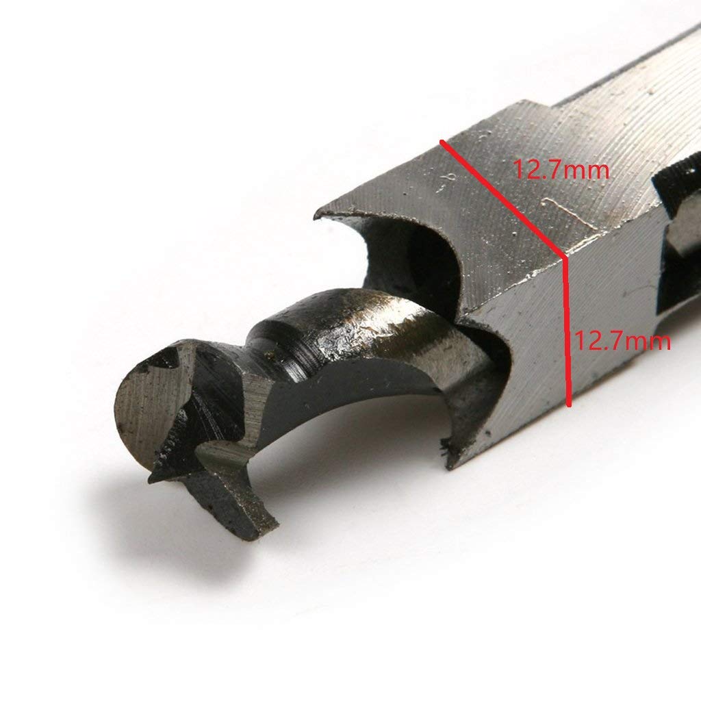 HASTHIP Square Hole Drill Bit for Wood, Square Hole Saw Mortising Chisel Woodworking Tool Woodworking Square Drill Bits Auger Drill Bit (12.7mm 1/2″)