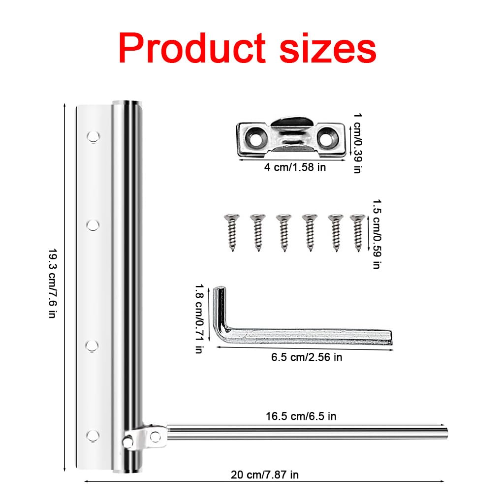 HASTHIP 2 Pack Door Closer, Spring Loaded Automatic Door Closer, Stainless Steel Door Closer with Folding Spring Arm, Surface Mounted Door Closer with Accessories Tools for Home, Office, Hotel Door