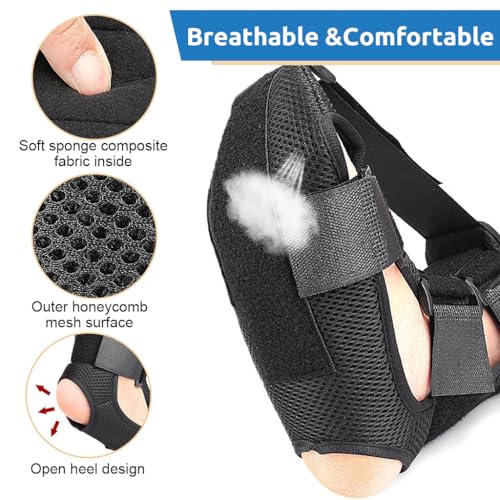 HANNEA Plantar Fasciitis Night Splint Sock, Unisex Plantar Fasciitis Brace, Adjustable Plantar Fasciitis Brace for Foot Drop, Achilles Tendonitis, Heel Spur, Pain Relief, S