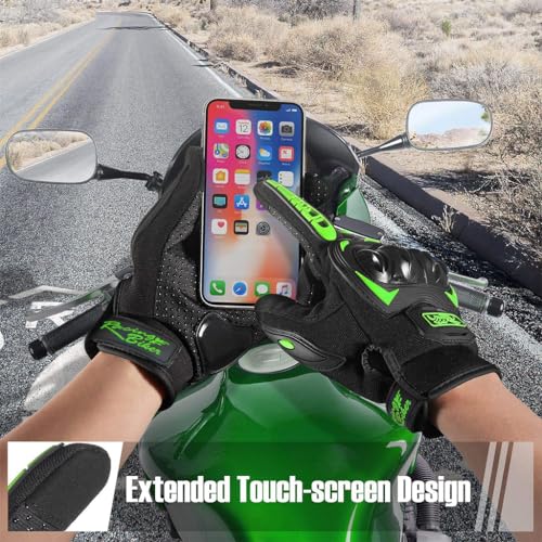 Proberos Riding Gloves Green Unisex Motorcycle Gloves for Men and Women Anti-Slip Bike Riding Gloves Touch Screen Hard Knuckle Gloves for Outdoor Sports Cycling Motorcycle Hiking Climbing(Size: XL)