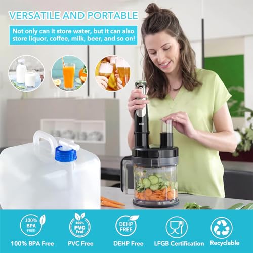 Optifit® 20L Collapsible Portable Water Storage Tank with Faucet BPA-Free Emergency Container for Camping RV Travel Outdoor Activities Leakproof Durable Design 2PCS