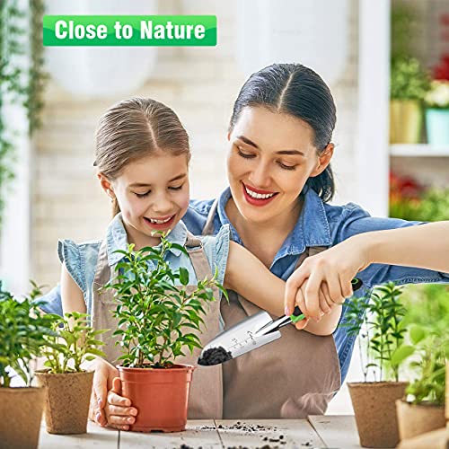 HASTHIP® 8PCS Garden Tools for Home Gardening Stainless Steel Heavy Duty Transplanting Spade Cultivator Pruner Gloves Farming Tool Sets