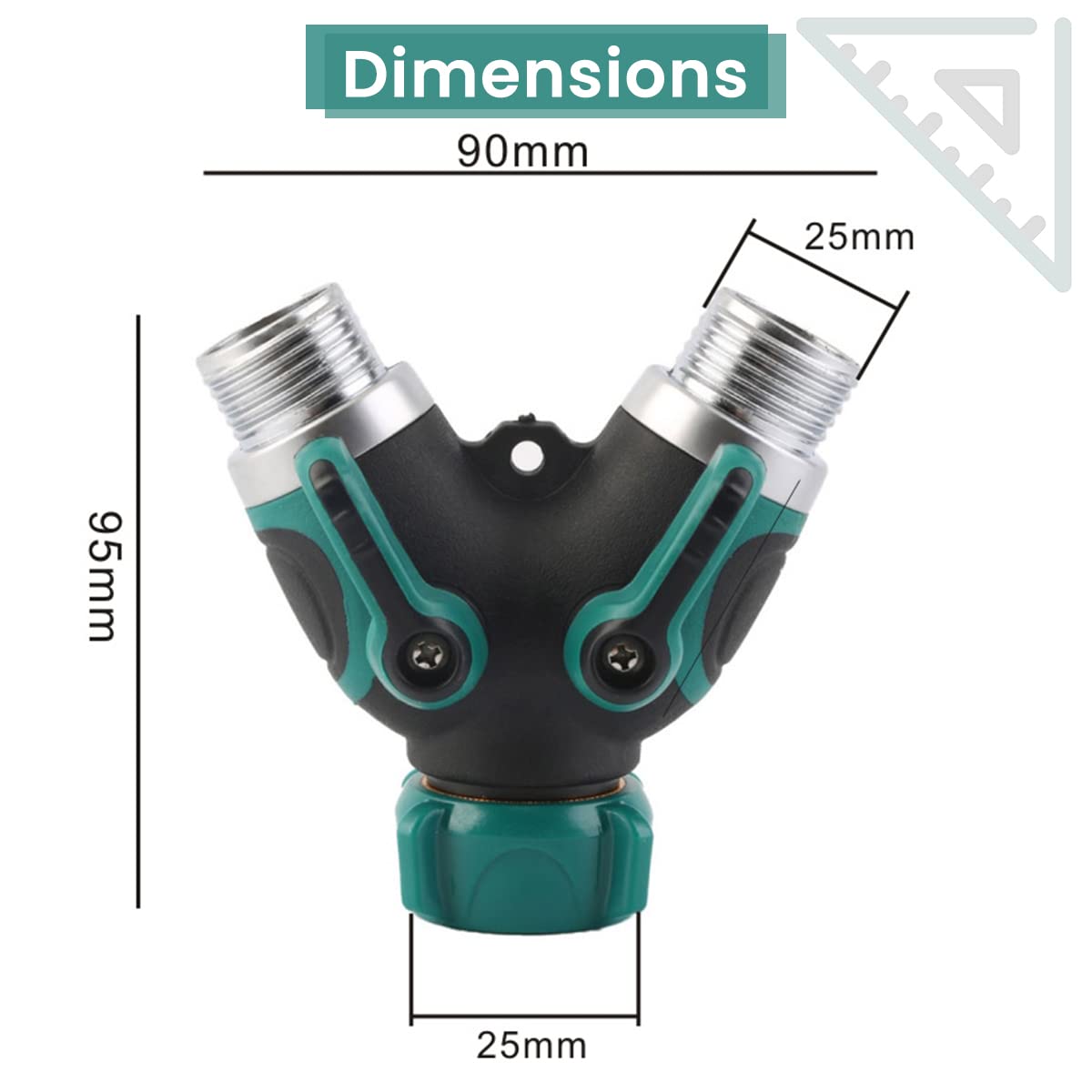 HASTHIP 2 Way Hose Splitter, Heavy Duty Garden Faucet Splitter, Hose Y Splitter with Separate Switch, Universal 3/4