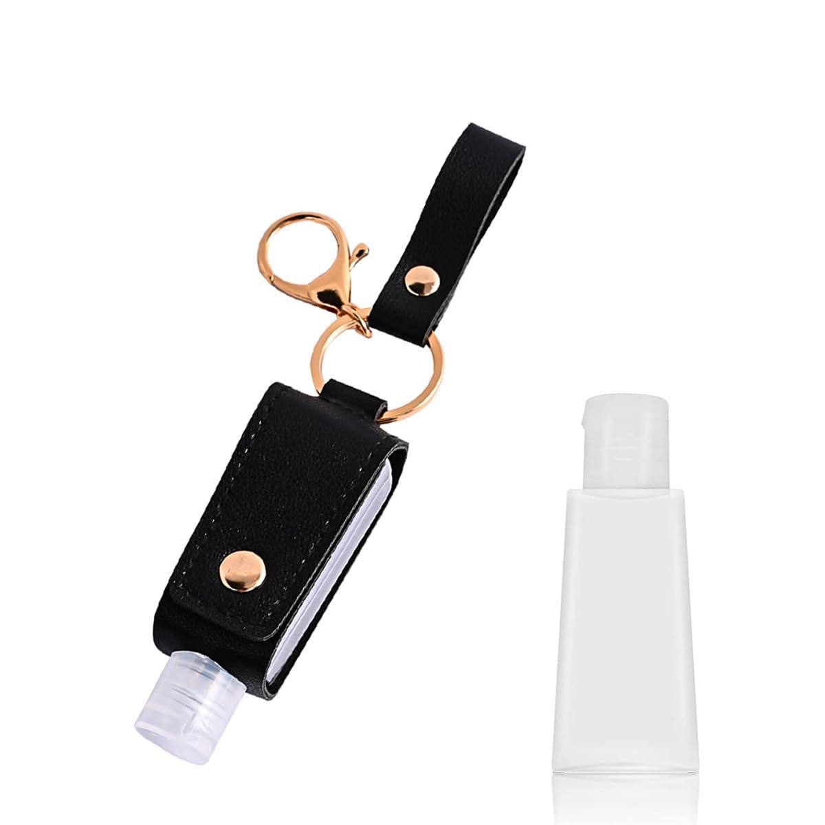 ZIBUYU Keychain for Car and Bike with Hand Sanitizer Holder Empty Bottle Small Size Refillable Cosmetic Containers for Handbags, Purse, Backpack Keychain for Bags Boys & Girls - 1