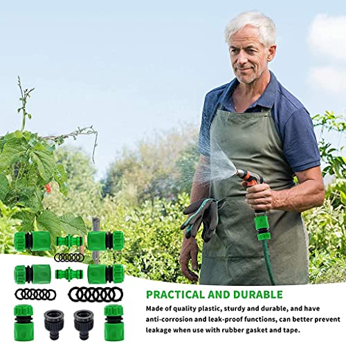 HASTHIP® Garden Hose Connectors Set of 34Pcs Plastic Hose Connectors Universal Hose Connectors Quick Hose Connectors Adapters with Washers & Water Sprayer Nozzle, for Gardening, Watering, Car Washing
