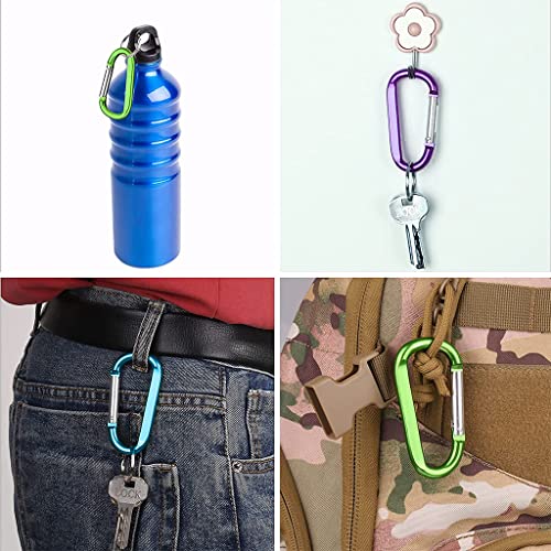 Proberos® 5PCS Carabiner 3.1 Inch Aluminum D-Ring Keychain Chain Lock Clip Hook Accessories Hiking Travel Kits Outdoor Camping Fishing Home RV
