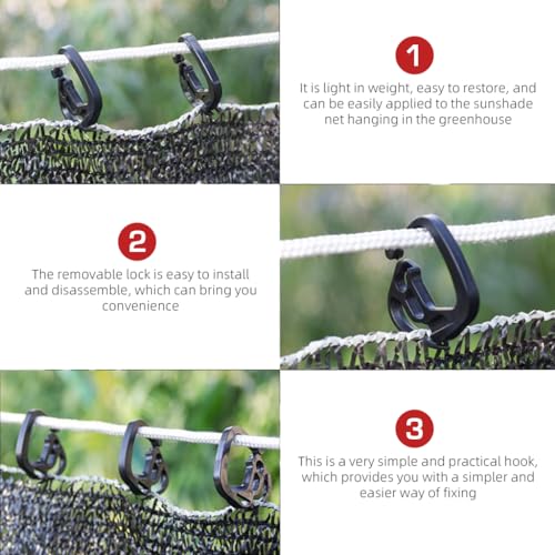 Optifit 30Pcs Plastic Hooks Sun Shade Hanging Clips Plastic Sunshade Clips Universal Sun Shade Hooks for Balcony, Garden, Patio, Camping