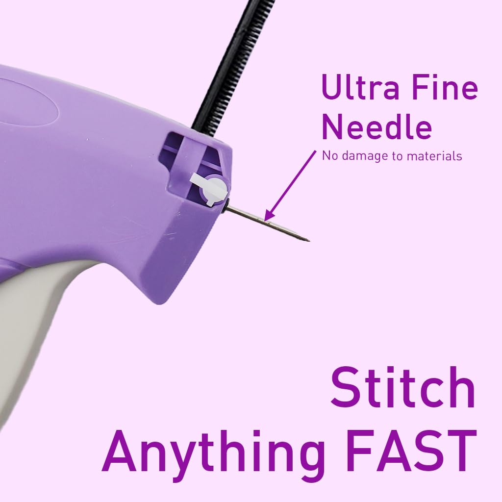 Supvox Quick Clothing Fixer Handheld Sewing Machine Quilt Tacking Gun Micro Stitching Machine Tagging Stitch Tool Kit for Clothing Quilting Tailoring