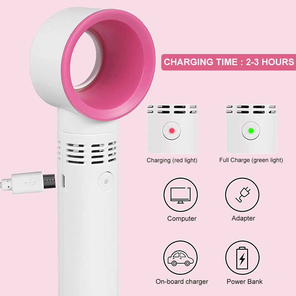 ZORBES Mini Portable Fan, 3 Speed Personal Small Fan for Desk Fan with Base, Handheld Fan Pocket Fan Mini Fan Desktop Fan Cool Wind USB Fan Rechargeable Hand Fan for Women Makeup Indoor Outdoor Travel Office
