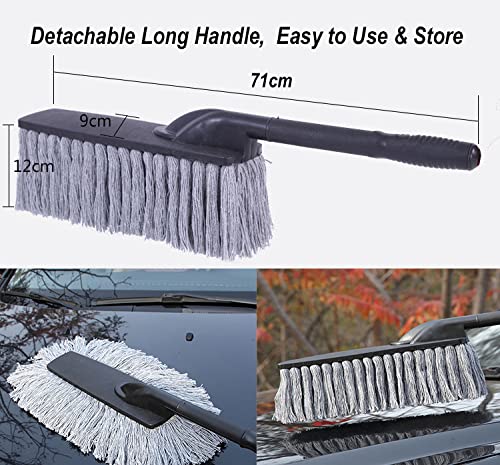 STHIRA Car Duster Microfiber, Car Duster Brush with Detachable Handle, Multi-Purpose Car Cleaning Duster for Exterior Interior