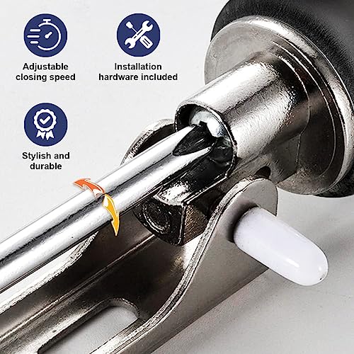 HASTHIP Door Closer Aluminum Alloy Safety Pneumatic Hydraulic Buffer Automatic Door Closer, Adjustable Speed Quiet Door Closer for Wooden Door, Metal Door, Security Door, Weight Up to 35 Kgs (Brown)