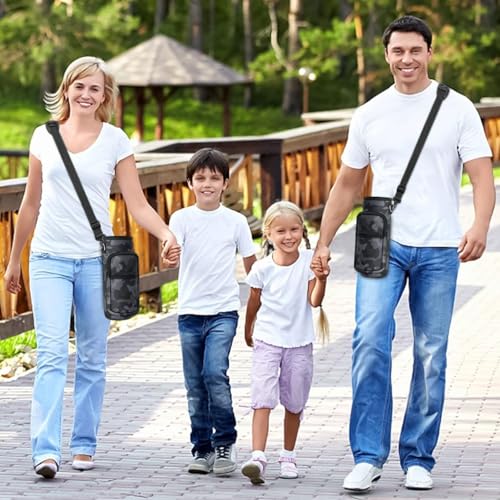 HASTHIP® Water Bottle Carrier Bag for 32 oz Bottles Crossbody Case Cover with Adjustable Shoulder Strap Pockets for Men Women Boys Girls Walking Hiking Camping School 3PCS