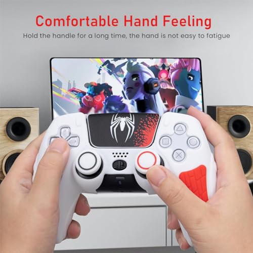 Verilux® PS5 Controller Cover Case Anti-Slip Sweat Proof Silicone Skin for Dual Sense with Thumb Grip Caps Joystick Protectors Wrap Sticker 3PCS