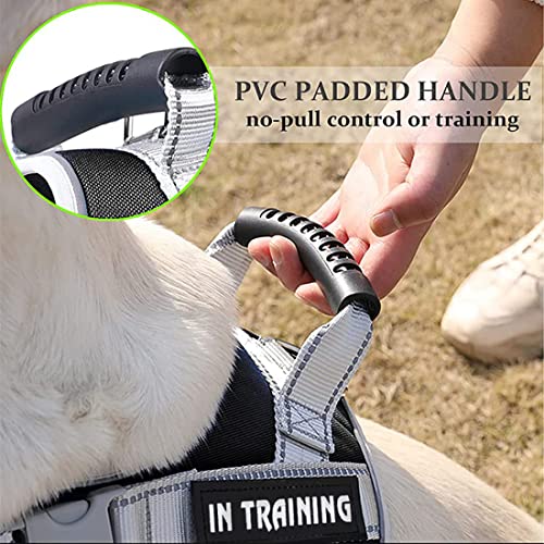 ZIBUYU Dog Vest Harness for Dogs 23-30kg with Safety Reflective Strip Quick Release Buckle Adjustable Size Easy Control Handle for Medium Large Dogs(XL)