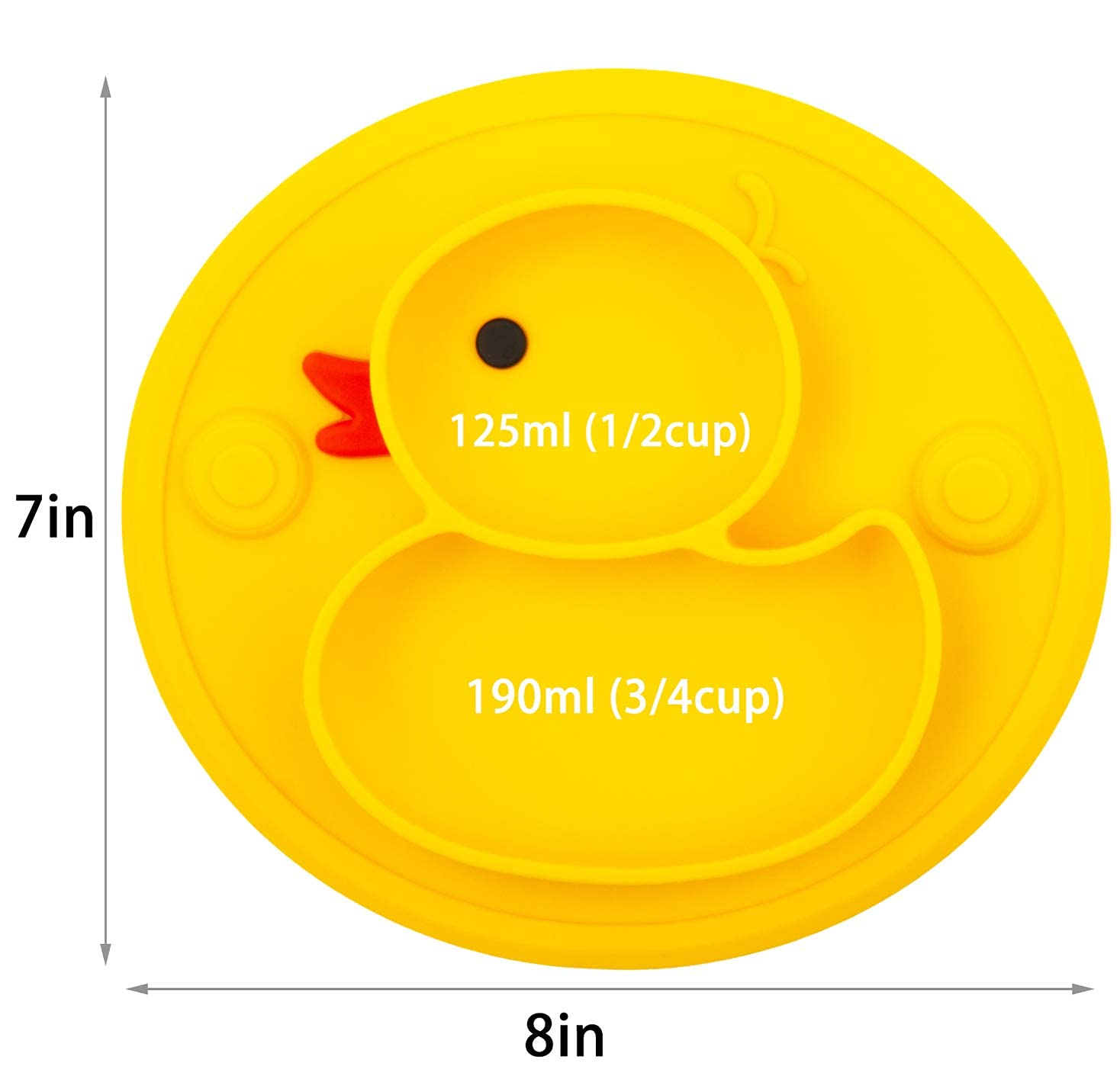 SNOWIE SOFT Silicone Feeding Plate with Suction for Baby Toddler, Portable Non Slip Suction Plates for Children Babies and Kids BPA Free Baby Dinner Plate