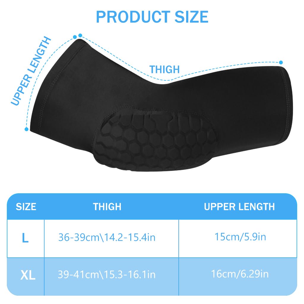 Proberos 1Pair Knee Brace for Kids Teens, Anti-collision kneepads, Overknee Stretchy Compression Leg Support Sleeve 3D Knee Protector Pad Summer Breathable Leg Support, 4-Way Stretch XL