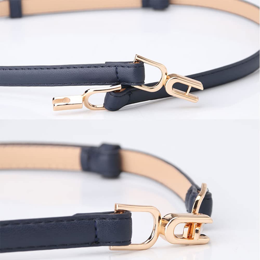 PALAY 2Pcs Waist Belt for Women Belts for Dress Fashion Slim Dress Belts for Women PU Leather Ladies Waistband with Metal Buckle Closure for Shirt Blouse Blazer (Black & Brown)