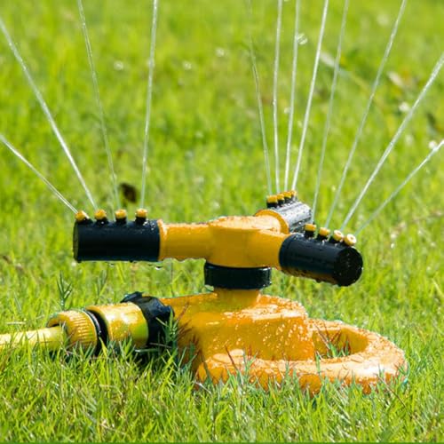 HASTHIP Water Sprinkler Porous Water Sprinkler Attachment Irrigation Sprinkler Large Area 360° Rain Fall Water Sprinkler for Lawn, Flower Bed, Bush Universal Water Sprinkler Head with Adapters