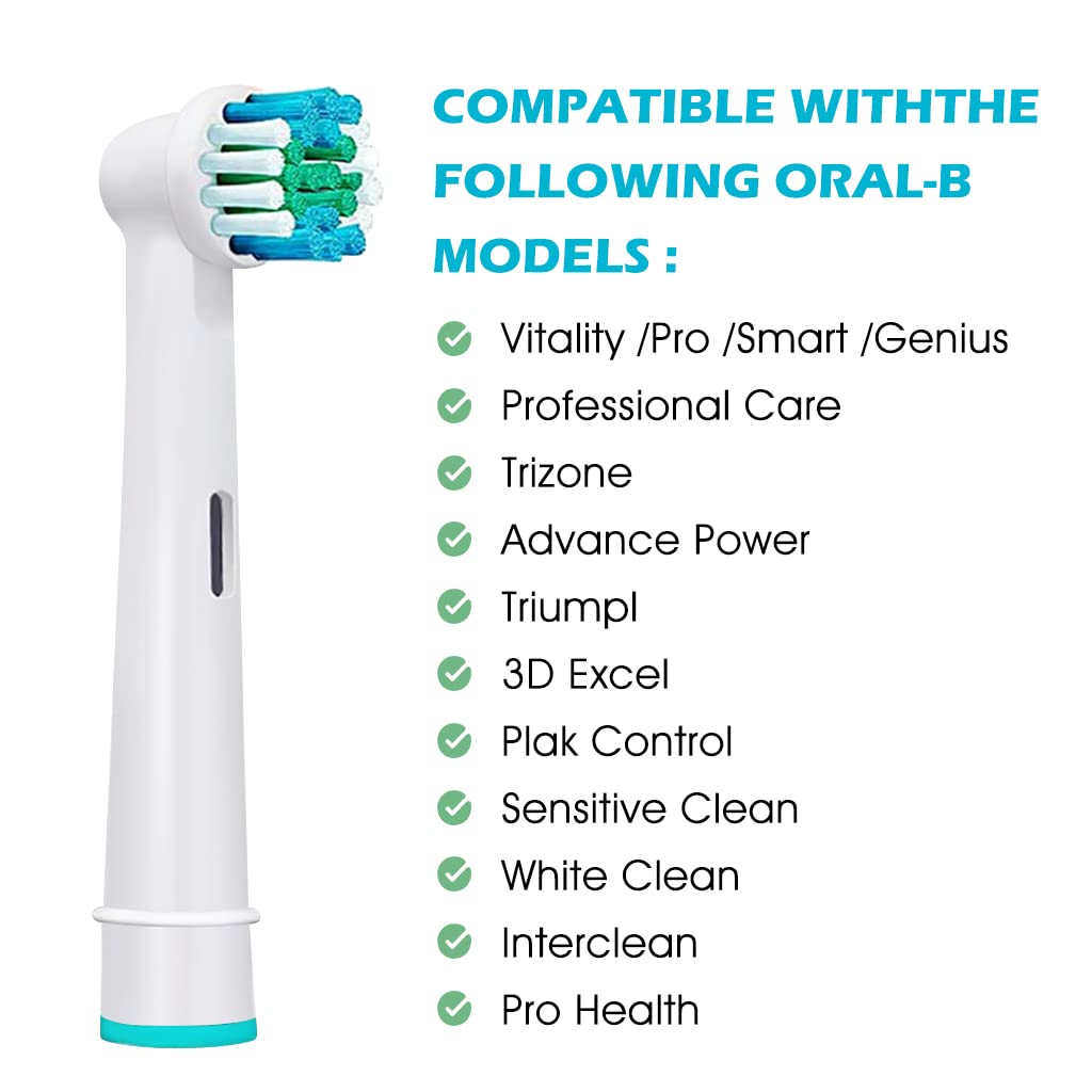 ZORBES Pack of 8 Replacement Toothbrush Heads Compatible Refills for Most Braun Oral-B Electric Toothbrushes with Classic Precise Clean Replacement Brush Heads