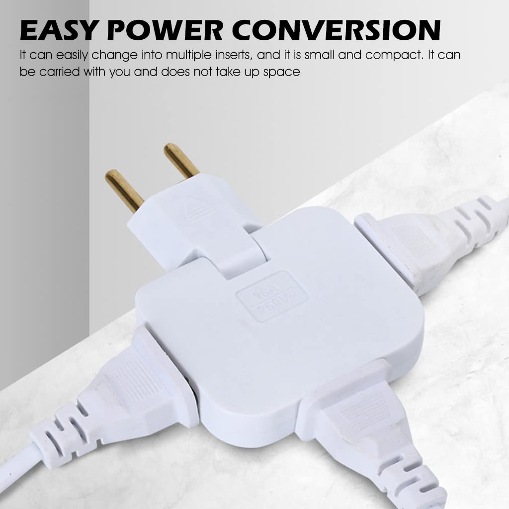 HASTHIP 3 Way Wall Outlet Extender, 2 Prong Plug Adapter, Travel Wall Outlet Extender with 180° Swivel Plug, 3 in 1 Wall Outlet Extender, Plug and Play (2 Pack)