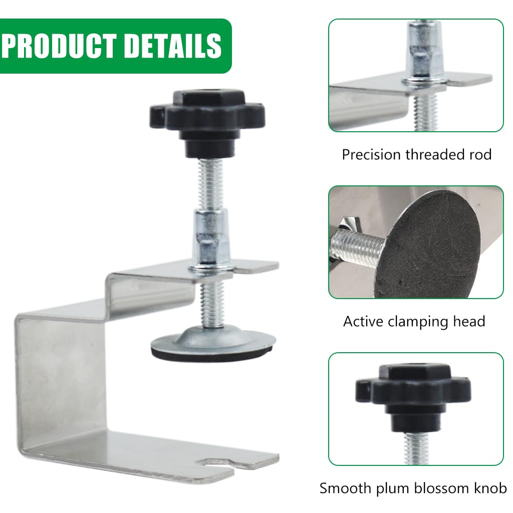 Serplex 2PCS Woodwork Clamps Stainless Steel C Shaped Clamps Wooden Panel Holder Clamp Screw Fixing C-Clamps for Woodworking, Metalworking, DIY Craft, Drilling, Punching, Drawer Door Installation
