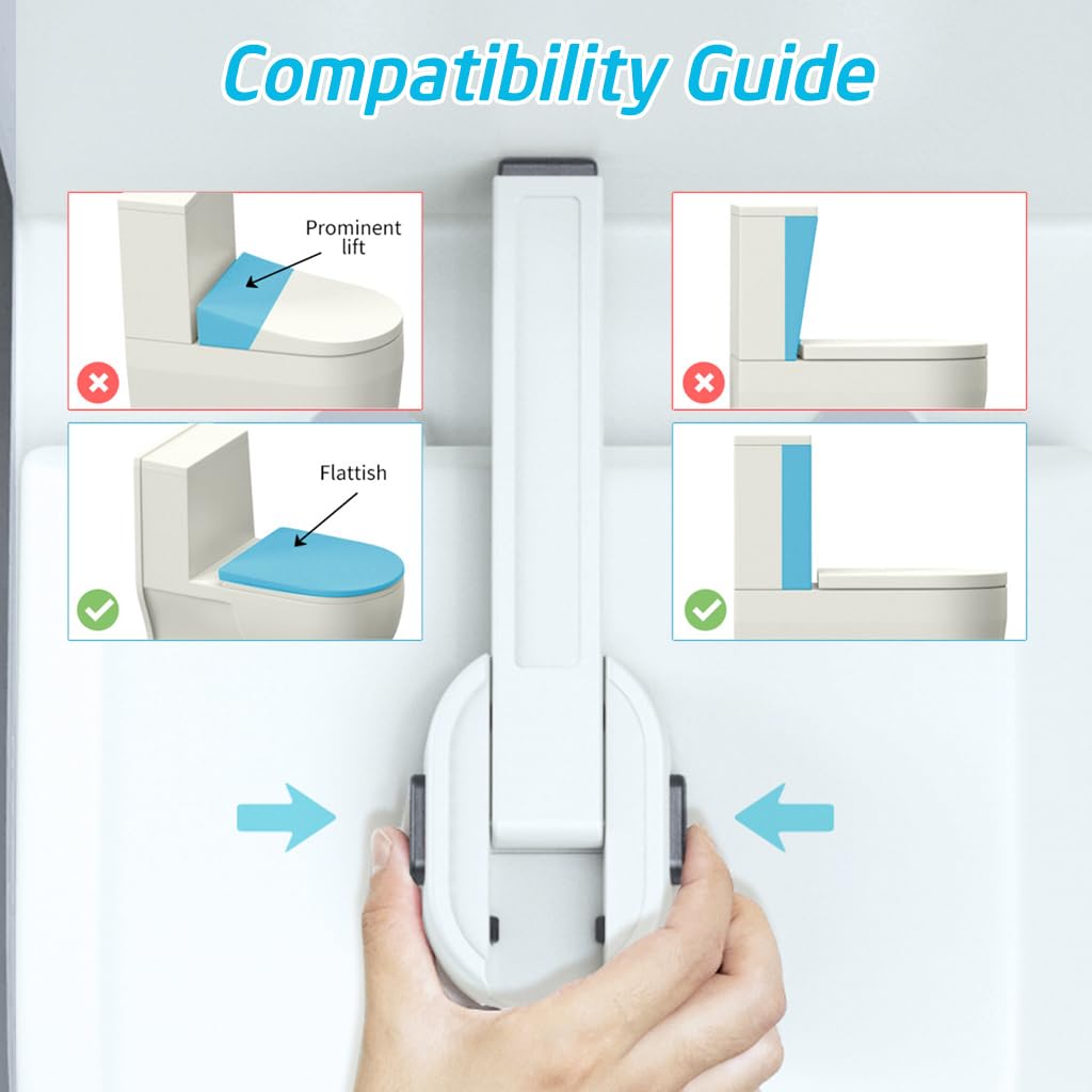 SNOWIE SOFT Toilet Seat Lock Child Proof Toilet Lock for Toilet Lid Baby Safety Products Prevent Baby from Pinching Hands Universal Utility Toilet Accessories