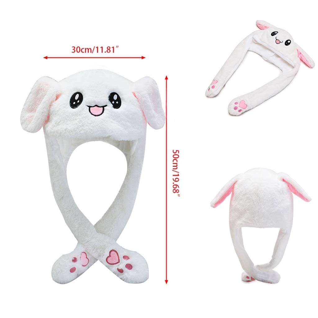 PATPAT Glowing Cute Plush Bunny Cap, Rabbit Hat with Moving Ear Bunny Hat Cap for Kids,Birthday Gift