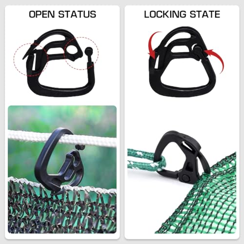 Optifit 30Pcs Plastic Hooks Sun Shade Hanging Clips Plastic Sunshade Clips Universal Sun Shade Hooks for Balcony, Garden, Patio, Camping