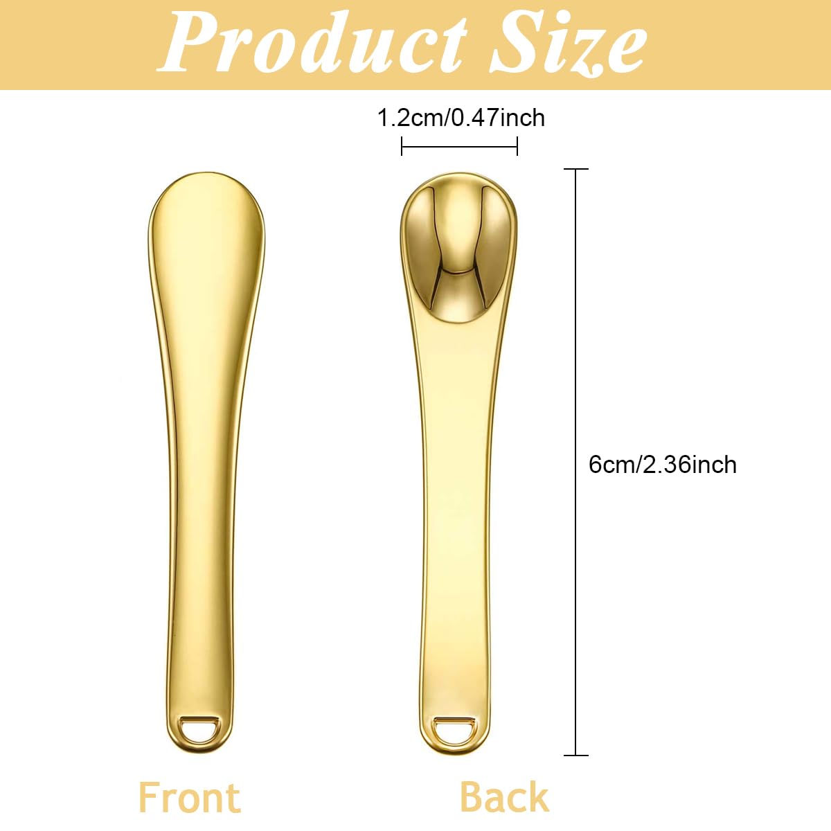 MAYCREATE 3Pcs Mini Metal Cosmetic Skincare Spatula, Mask facial Reusable Spoon, Makeup Beauty Spoons for Facial Cosmetic for Face Mask Cream Lotions Moisturizers