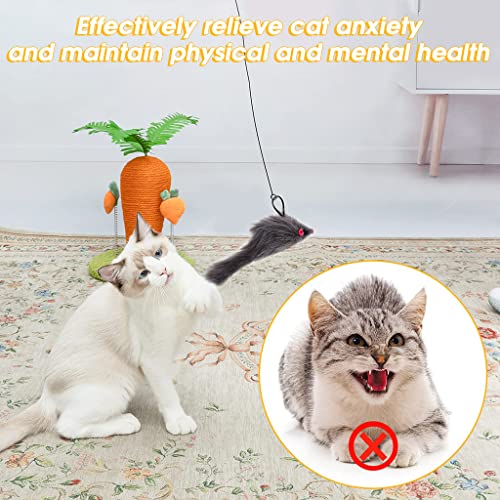 Qpets Cat Toys Cat Toy Interactive for Indoor Double Head Teasing Toy Cat Wand Teaser Cat Feather Wand Toy Suction Cup Design