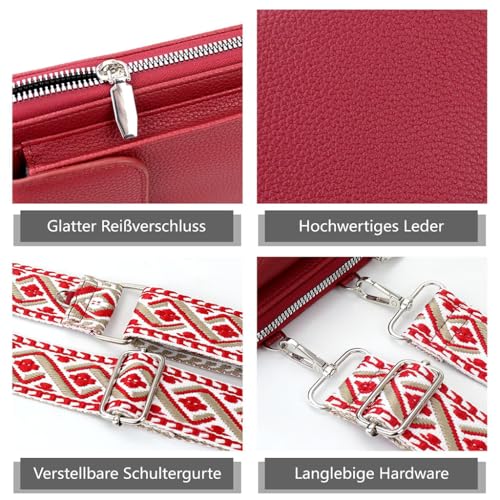 ZIBUYU® BrandName Small Crossbody Bag for Women, Cell Phone Purse with Card Slots & Detachable Coin Pocket, Fits Phones Up to 6.5