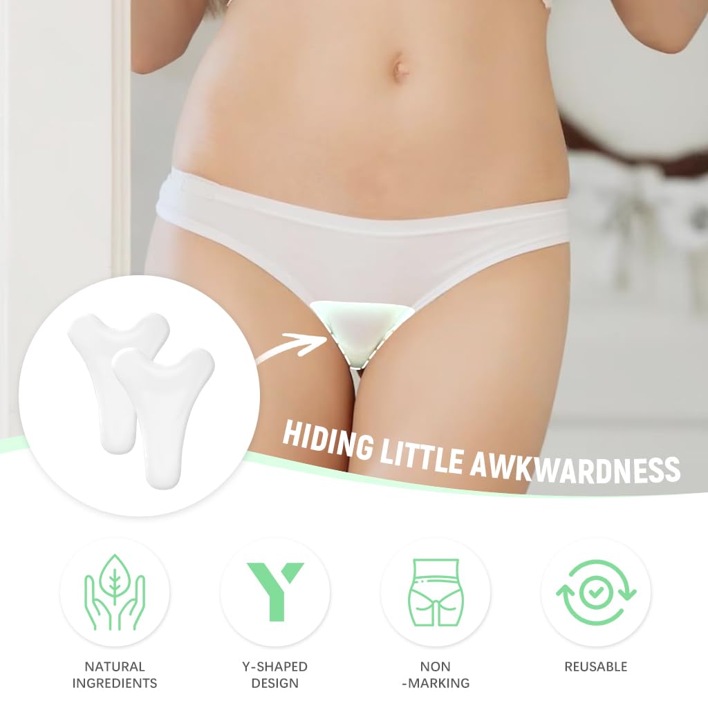 PATPAT 2Pcs Camel Toe Concealers Bikini Modesty Pads for Women Non-slip Y-Shape Modesty Patch Camel Toe Concealers Reuseablea Soft Silicone Modesty Pads for for Swim Suit, Bikini
