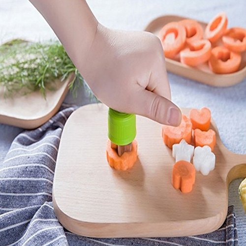HASTHIP 10 Pcs Cookie Cutter Shapes Set, Stainless Steel Fruit Cutter Shapes Embossing Mold, Bread Sandwich Cutter for Kitchen, Baking Mold, Pastry Mold (Green)